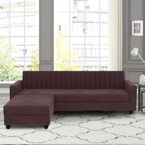 Vansh Furniture L SHAPE Fabric 4 Seater  Sofa
