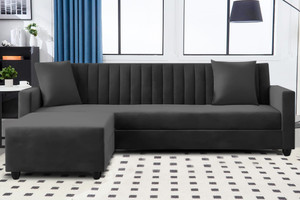 Dr Smith L Shape 4-Seater Convertible Sofa Set Fabric 4 Seater Sofa