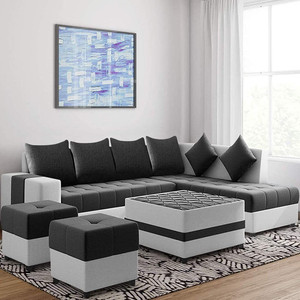 TrueValue Premium Quality L Shape RHS Molfino Fabric 8 Seater  Sofa