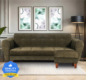 Seventh Heaven Milan 4 Seater Sofa with Ottoman, Chenille Molfino Fabric: 2 year Warranty Fabric 4 Seater  Sofa