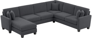 Torque Moscow 7 Seater U Shape Fabric Sofa For Living Room - (LHS, Dark Grey) Fabric 7 Seater  Sofa