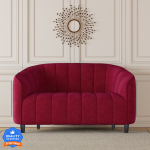 CARLTON LONDON Amelia 2 Seater Sofa Red Fabric 2 Seater  Sofa