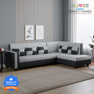 Flipkart Perfect Homes Haniry L-Shaped Sofa Set Right Facing ll For Living Room Comfortable Fabric 6 Seater  Sofa