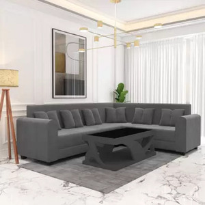 lifestyle furniture ROYAL MINE GREY Fabric 6 Seater Sofa