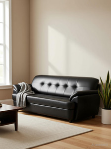 RM HOME Leatherette 3 Seater  Sofa