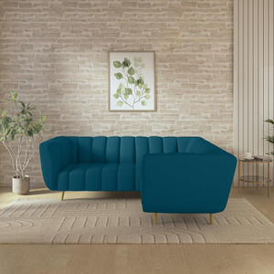 Wakeup India Mushy Pocket Spring Cushion Sofa 5 Seater Fabric Sectional LHS L Shape Sofa Set Fabric 5 Seater  Sofa