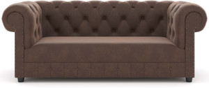 Decorhand Chesterfield 3-Seater Sofa -Plush Velvet, Deep Seating for Relaxation Fabric 3 Seater  Sofa