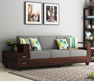 Mamata Wood Decor Sheesham Solid wood for living room Fabric 3 Seater  Sofa