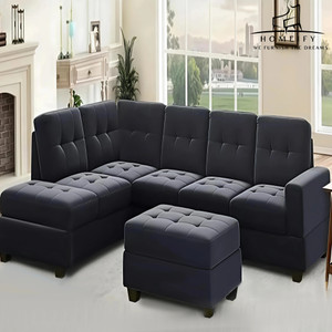 Homeify Ciesta Fabric 5- to 6-Seater Sofa L Shape Sofa Set with Storage Ottoman Fabric 6 Seater  Sofa