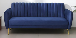 Bharatsofa Happyblue Fabric 3 Seater  Sofa