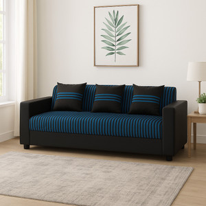 Flipkart Perfect Homes New Crete Striped Design Fabric 3 Seater  Sofa