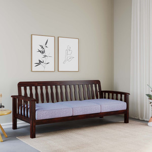 Allie Wood Fabric 3 Seater  Sofa