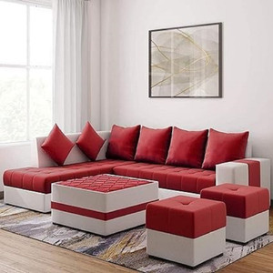 TrueValue Premium Quality L Shape LHS Molfino Fabric 8 Seater  Sofa