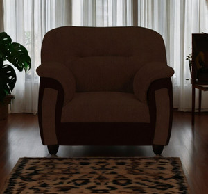 Torque Ruben 1 Seater Fabric Sofa for Living Room (Brown) Fabric 1 Seater  Sofa