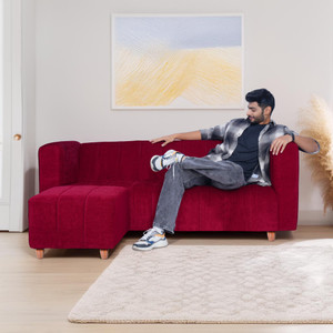 Seventh Heaven Tokyo 4 Seater Sofa with 1 Ottoman, Chenille Molfino Fabric: 2 year Warranty Fabric 4 Seater  Sofa