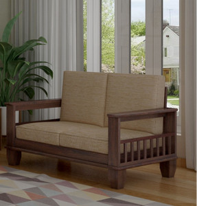 Ganpati Arts Solid Wood 2 Seater Sofa For Home Living Room Guest Room Office/ 1-Year Warranty Fabric 2 Seater  Sofa