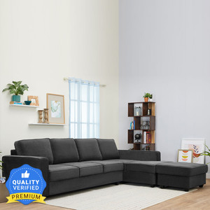Wakefit Napper Right Aligned Chaise with Ottoman Fabric 6 Seater  Sofa