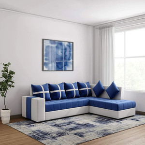 Kendalwood Furniture L Shape Fabric Sofa For Living Room | Sofa For Home & Office Fabric 6 Seater  Sofa