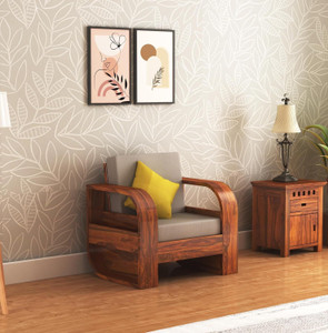 Ganpati Arts Wooden Single Seater Crew Sofa/Couch for Living Room/Home/Office Fabric 1 Seater  Sofa