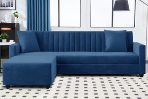 Dr Smith Modern L-Shape Fabric Sofa Set with Chaise Lounge Fabric 4 Seater Sofa