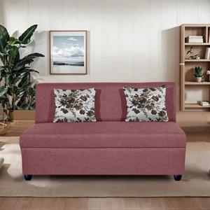 Vansh Furniture ARMLESS Fabric 2 Seater  Sofa