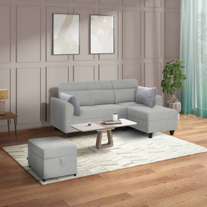 Duroflex Zivo Plus Interchangeable Lounger (Chaise) Set Fabric 4 Seater  Sofa