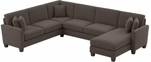 Torque Moscow 7 Seater U Shape Fabric Sofa For Living Room - (RHS, Brown) Fabric 7 Seater  Sofa