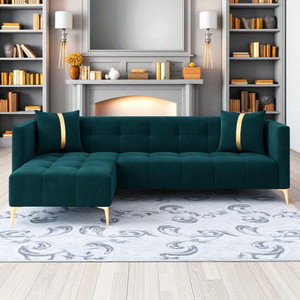 FURNY Styliving 4 Seater Fabric LHS L Shape Sofa Set for Living Room Fabric 4 Seater  Sofa