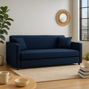 WAKESURE Premium Quality Jute Fabric 3 Seater  Sofa