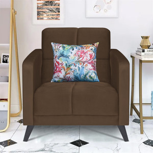 ARRA Jasper Tufted Back One Seater Sofa With One Printed Cushion Fabric 1 Seater  Sofa