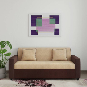 Bharat Lifestyle Tulip 3 Seater Brown Cream Color Fabric 3 Seater Sofa