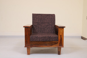 Cherry Wood Rosewood (Sheesham) Fabric 1 Seater  Sofa