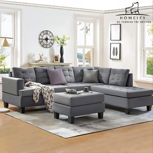 Homeify Alora Fabric 5- to 6-Seater Sofa L Shape Sofa Set For Living Room Fabric 6 Seater  Sofa