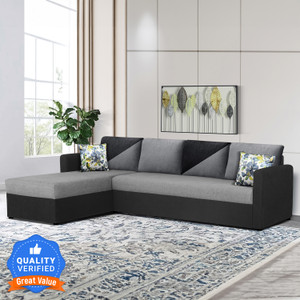 Trevi Bliss E2O LHS Sectional Mystic Black & Titanium Grey Fabric 6 Seater  Sofa