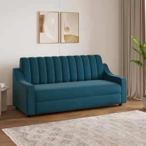 SunGrain Sleek Tufted Velvet 3-Seater Sofa | Premium Comfort | Fabric 3 Seater  Sofa
