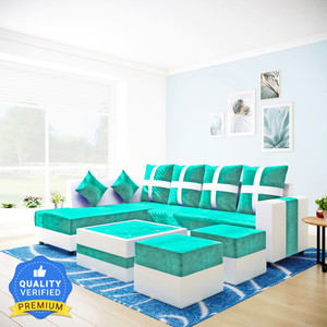 Flipkart Perfect Homes Martina leatherette & Fabric 8 Seater  Sofa