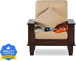 Shree Jeen Mata Enterprises Solid Wood Sheesham Wood One Seater Sofa For Living, Waiting Room/ Office Fabric 1 Seater  Sofa