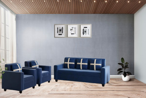 LIVEWELL Premium Quality Velvet Fabric 3 + 1 + 1 Sofa Set