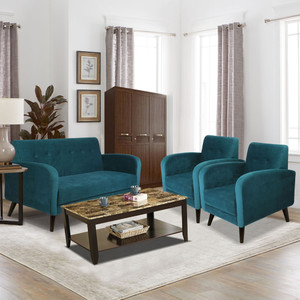 ARRA Rome Tufted Back 5 Seater Sofa Set Fabric 3 + 1 + 1 Sofa Set
