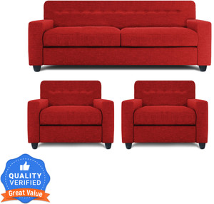 Adorn Homez Solitaire Fabric 2 + 1 + 1 Sofa Set
