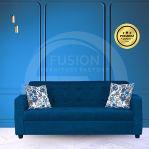 Fusion Furniture Factory 3 Seater Falcon Dark Blue Fabric 3 Seater  Sofa