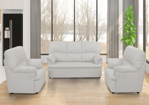 Homeify Noah Ivy Leatherette 3-1-1 Five Seater Sofa Set For Living Room Leatherette 3 + 1 + 1 Sofa Set