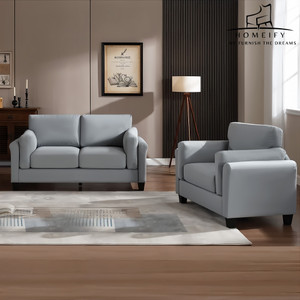 Homeify Clayne Fabric Double Arm for Living Room Fabric 2 + 1 Sofa Set