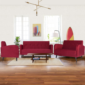 ARRA Rome Tufted Back 6 Seater Sofa Set Fabric 3 + 2 + 1 Sofa Set