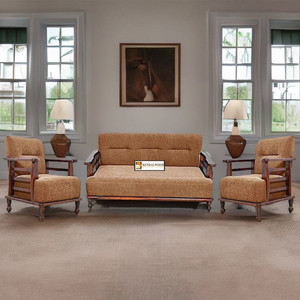 Kendalwood Furniture Solid Wooden for living Room Furniture Fabric 3 + 1 + 1 Sofa Set