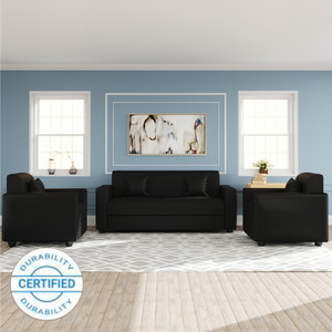 WESTIDO Emporio Leatherette 3 + 1 + 1 Sofa Set