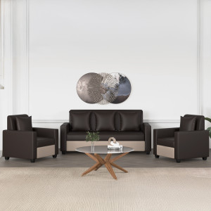 WESTIDO Solitaire Leatherette 3 + 1 + 1 Sofa Set