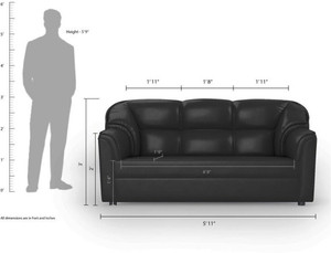 Bharat Lifestyle Riyan Leatherette 3 + 1 + 1 Sofa Set