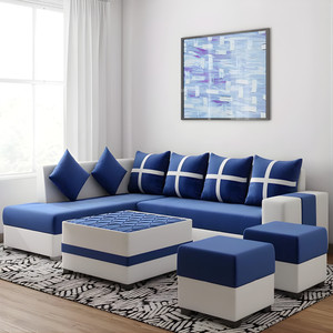 sugandha Premium Quality L Shape LHS Molfino Fabric 8 Seater  Sofa
