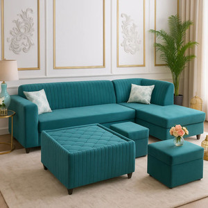 WAKESURE Premium Quality RHS Velvet Fabric 3 + 2 + 2 + 1 Sofa Set